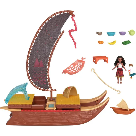 Moana 2 Set Bote De Aventuras Con Mini Muñeca Y Accesorios Color Marrón Claro