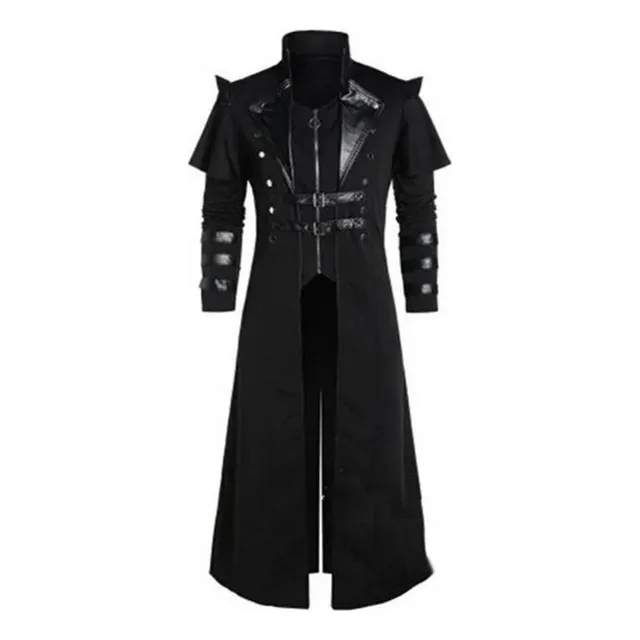 Gabardina Larga De Halloween Corte Medieval Con Cremallera