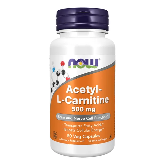 Acetil-l Carnitina De Supplement Now Foods, 500 Mg, 50 Cápsu