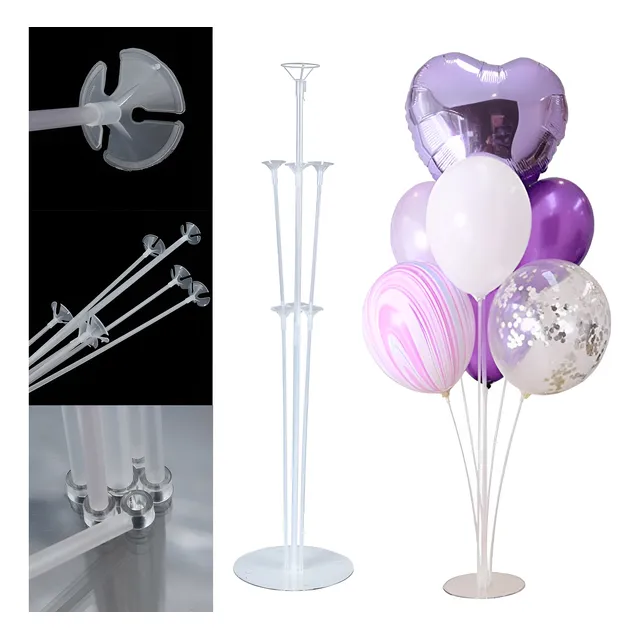 Soporte Centro De Mesa Para 7  Globos 74 Cm Alto Tu Mundo