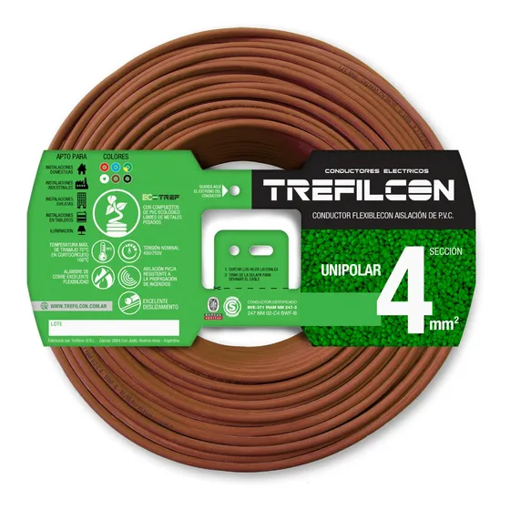 Cable 4mm Unipolar Sello Iram 100% Cobre Trefilcon X 50mt Color de la cubierta Marrón