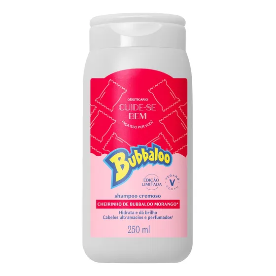 Shampoo Cuide-se Bem Bubbaloo Morango Boticário 250ml