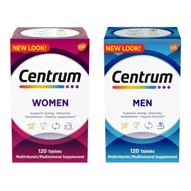 Kit Centrum Para Hombre Y Mujer 120 Comprimidos