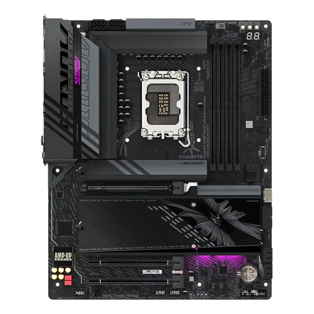 Placa madre Gigabyte Z890 Aorus Elite Wifi 7 Intel Lga1851, color negro