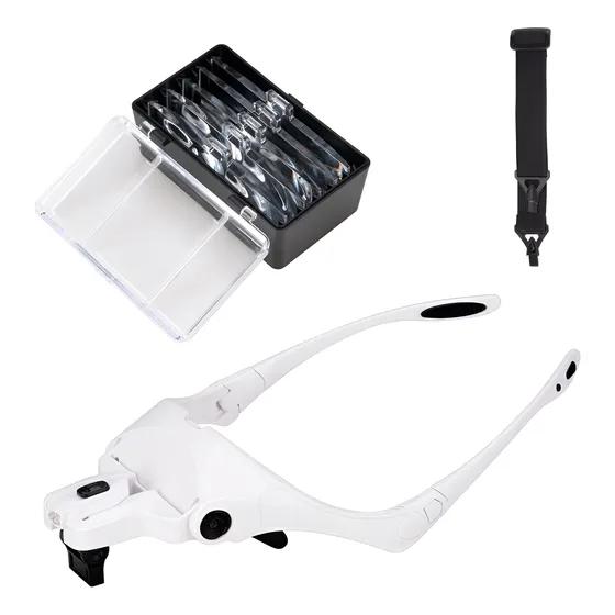 Lupa Lente Manualidades Trabajos Luz Led 5 Lentes Aumento