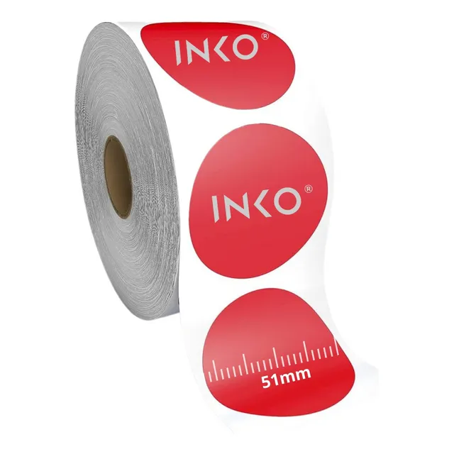 2 Rollo Etiqueta Térmica Circular Rojo 51 Mm Fragil
