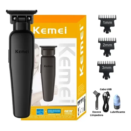 Maquina Maquininha De Cortar Cabelo Profissional Kemei 2299 Preto 127/220v