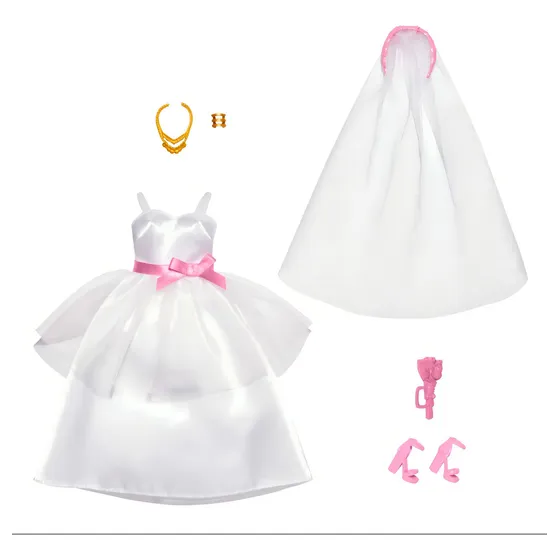Conjunto nupcial de ropa y accesorios para muñecas Barbie Fashions