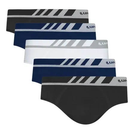 Kit 5 Cuecas Masculinas Slip Microfibra Lupo Original