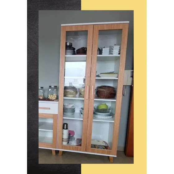 Vitrina Cristalero Vajillero Vidriado 180x80x35 Una Belleza 