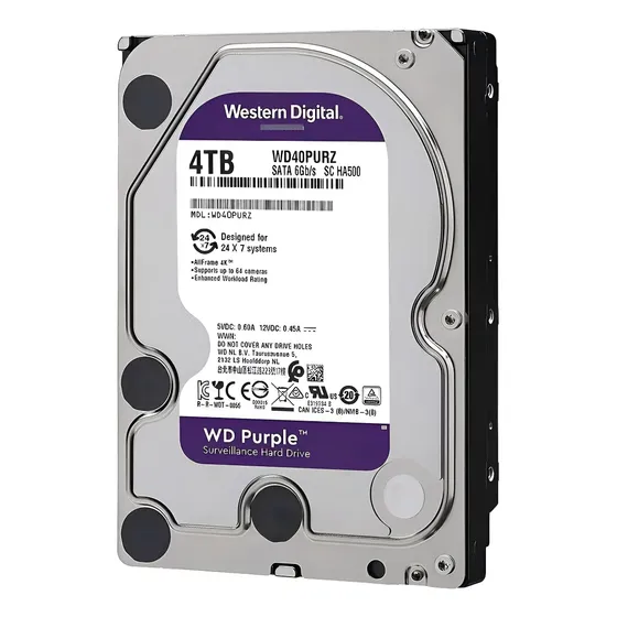 Disco Duro Western Digital Purple Sata 4 Tb Color Púrpura | Cuotas sin interés