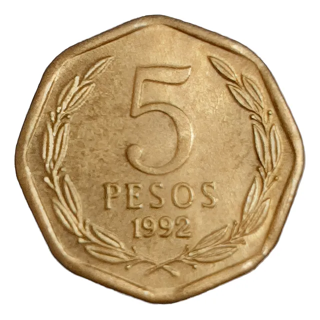 Moneda Chilena De 5 Pesos Desde 1992 Al 2015