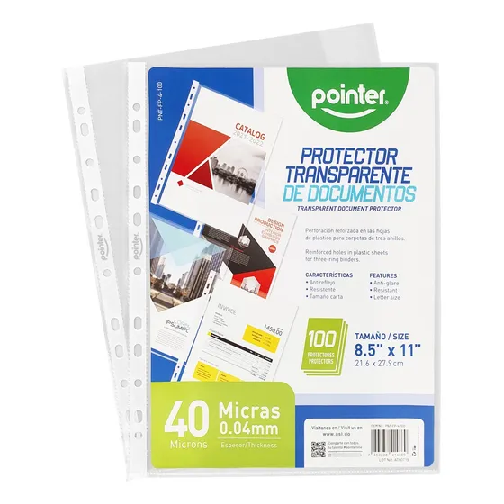 Funda Protectora Transparente Tamaño Carta X100pcs 40mic