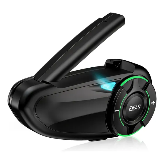 Ejeas Q8 Intercomunicador Moto Bluetooth 1200mts 6 Piloto Color Negro