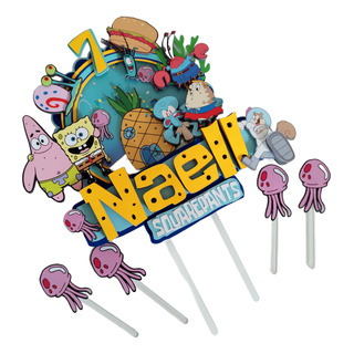 Cake Topper 3d Bob Esponja Personalizado Cake Topper 3d Bob Esponja Personalizado