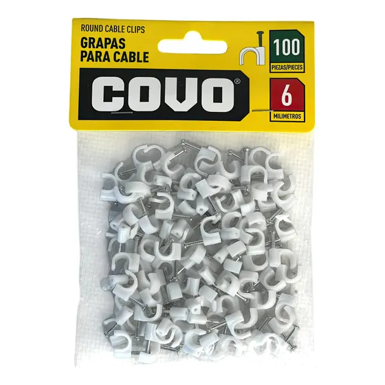 Grapas Para Cables Con Clavos 6mm 100pzs Pack 3 Und Covo