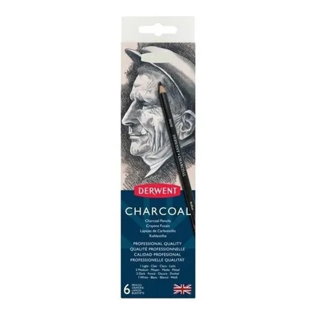 Lata 6 Lapices Charcoal Derwent Carboncillo Car