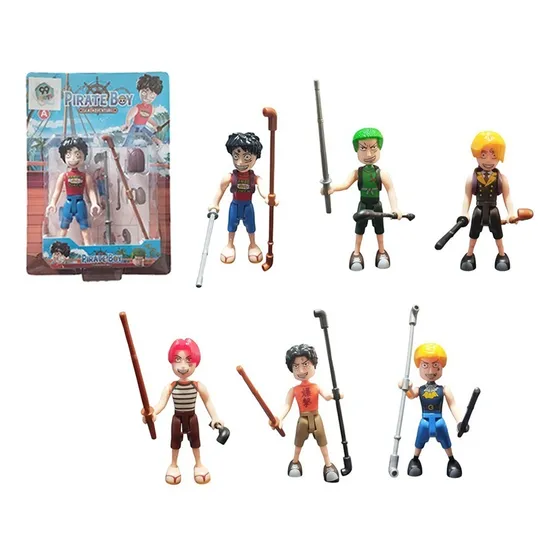 Kit 6 Figuras One Piece Luffy Zoro Sanji Ace Sabo