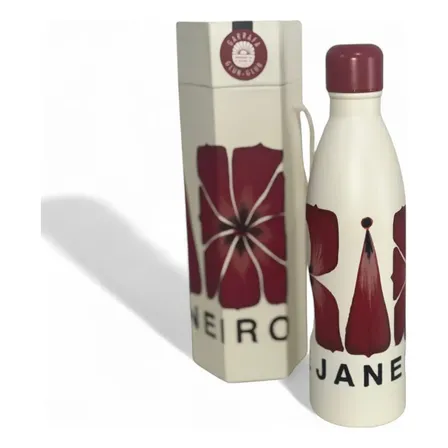 Garrafa Térmica Farm Glub Glub Rio De Janeiro De 750 Ml Em Aço Inoxidável Branco