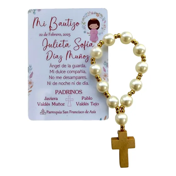12 Denarios Santitos Perla Recuerdo Bautizo Comunión