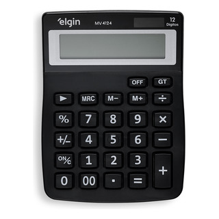 Calculadora De Mesa 12 Dígitos Bateria Solar Preto Elgin Lcd Calculadora De Mesa 12 Dígitos Bateria Solar Preto Elgin Lcd