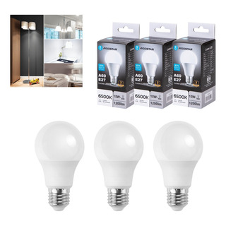 3 Unidades Foco Aigostar Led A60 E27 Luz Fria 15w 6500k 3 Unidades Foco Aigostar Led A60 E27 Luz Fria 15w 6500k