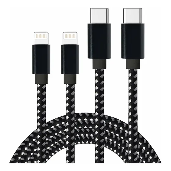 Usb Lightning Andnova 2 Unidad 10 Pie Tra Largo Nailon Mfi U