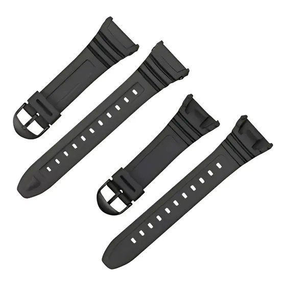 Kit 2 Pulseira Relógio Compatível Modelos Casio Cs7 Cor Cor Preta: W96 W-96h Illuminator