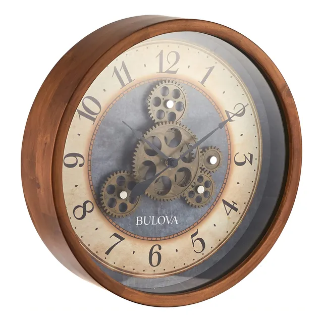 Bulova Gears In Motion Reloj Pared Color Cereza Marron