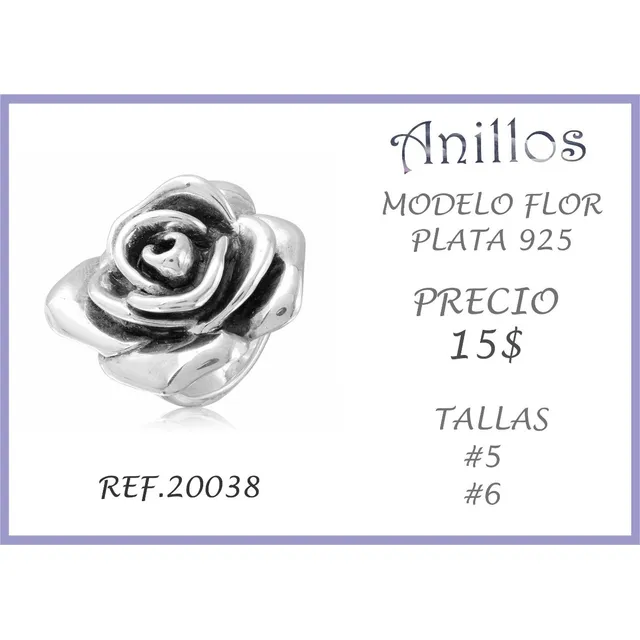 Anillos Y Zarcillos De Plata 925 Linea Flor