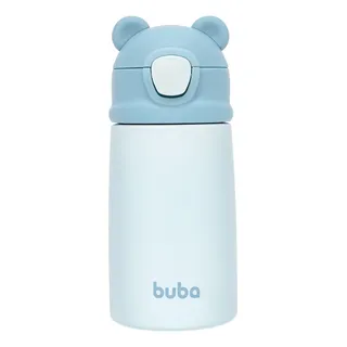 Garrafinha Térmica Infantil Canudo Silicone Ursinho Azul Garrafinha Térmica Infantil Canudo Silicone Ursinho Azul