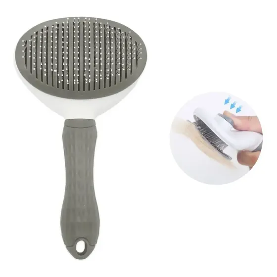 Eba Pet Escova Pelos Pet Automatica Rasqueadeira Magica Gato Cao New Cor Cinza