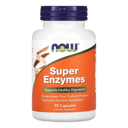 Super Enzymes 90 cápsulas - Enzimas Digestivas - Now Foods