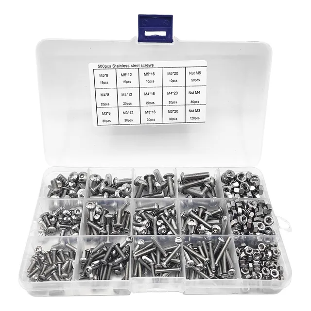 Juego De 600 Tornillos De Cabeza Hueca Hexagonal M3 M4 M5