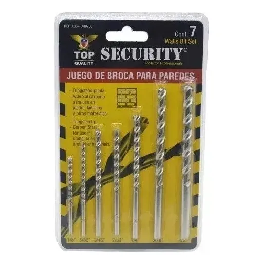 Juego De Broca Para Paredes Security