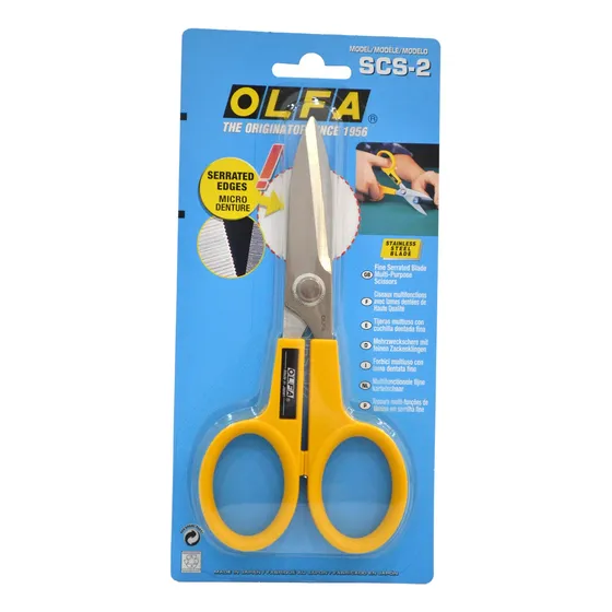 Tijeras Multiusos Cuchilla Dentada Fina 17cm Olfa Scs-2 