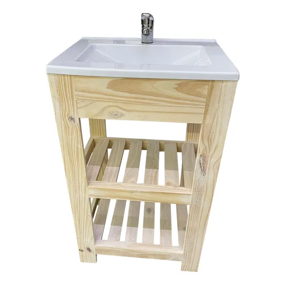 Vanitory Jc Economico Erik 50 Cm Madera Maciza Griferia