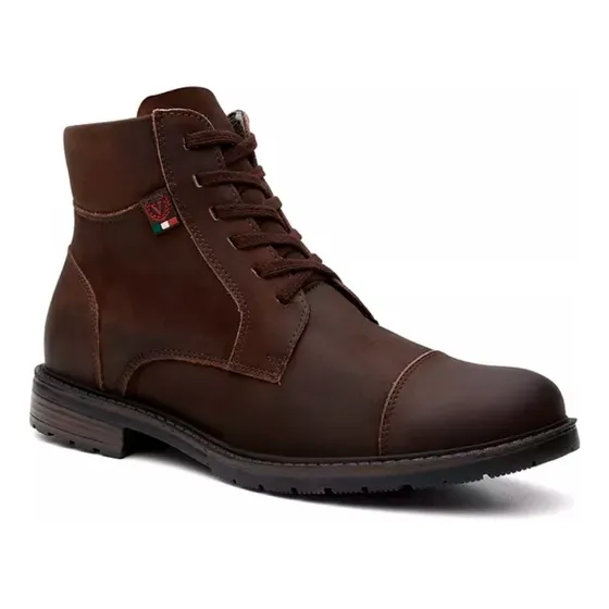 Bota Borcego Masculino Botin Casual De Vestir Cuero Marron