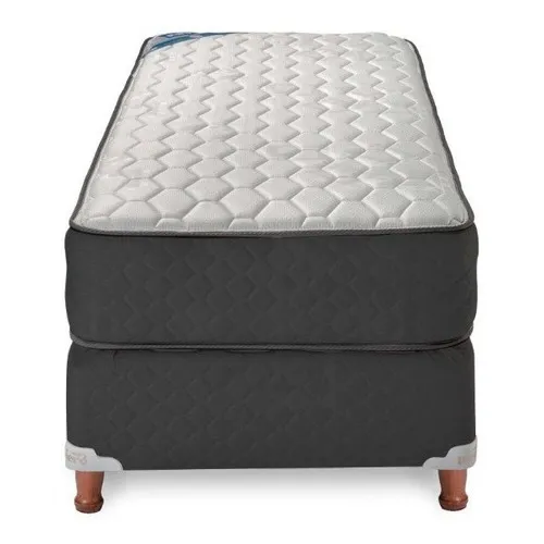 Sommier Y Colchon Piero Foam 100 X 190 Espuma Alta Densidad Color Blanco
