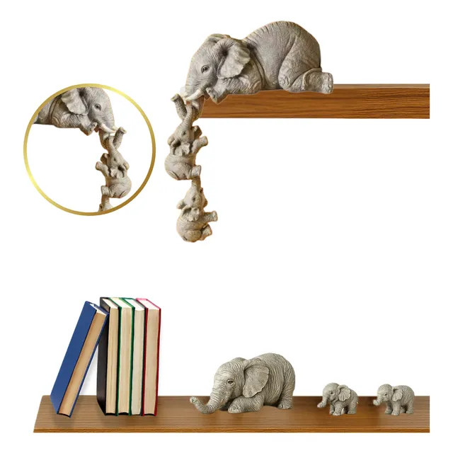 Decoracion Familia De 3 Elefantes Adornos Hogar Esculturas
