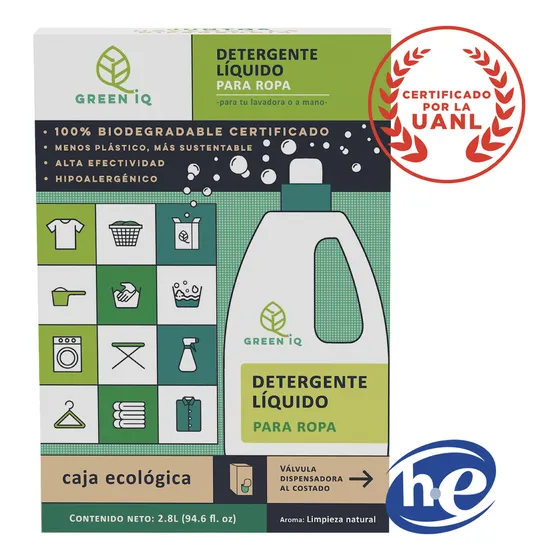 Detergente Líquido Biodegradable Green Iq 2.8 Lt. Ecobox He