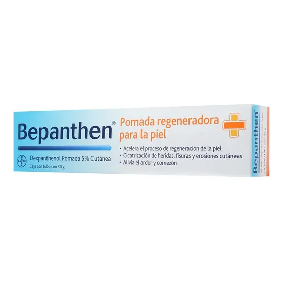 Pomada Bepanthen Regeneradora Para La Piel, Crema Corporal Con Dexpantenol, Crema Para La Piel 5% Cutánea, Cicatrización De Heridas, Fisuras Y Erosiones Cutáneas, 30g
