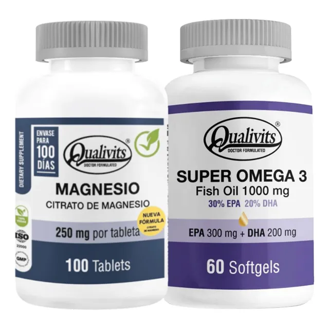 Citrato De Magnesio 250 Mg + Super Omega 3 X 60 - Qualivits