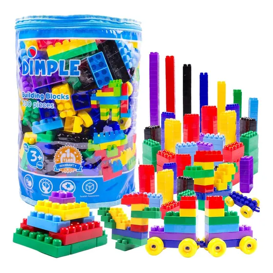 Bloques Juguete De Construcción con Mochila Bolsa 300 Piezas. Juego De Bloques De Construccion Niños