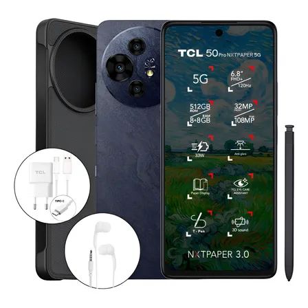 Smartphone Tcl 50 Pro Nxtpaper 5G 512Gb + Lápiz Gris Oscuro