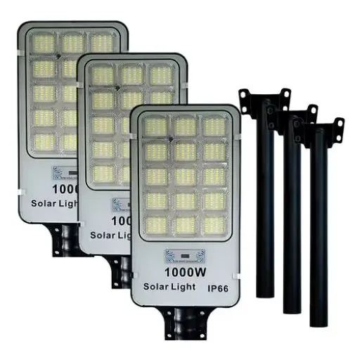 Pack X3 Focos Solares 1000w Potentes Foco Exterior Led Carca Carcasa Negro Luz Blanco Frío | Cuotas sin interés