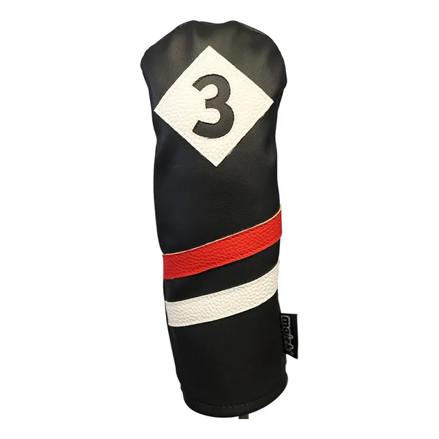 Majek Retro Palo Golf Color Negro Rojo Blanco Piel Estilo #
