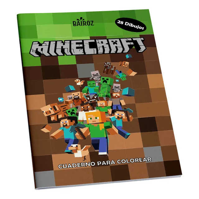 Cuaderno Para Colorear Pintar A5 Minecraft 28 Dibujos