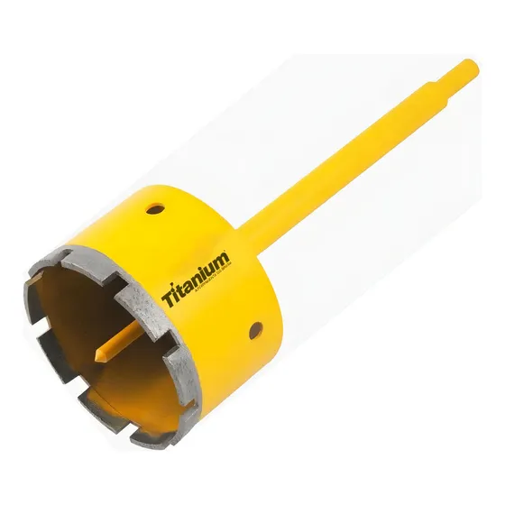 Serra Copo 75mm Diamantada Com Haste 30mm Titanium