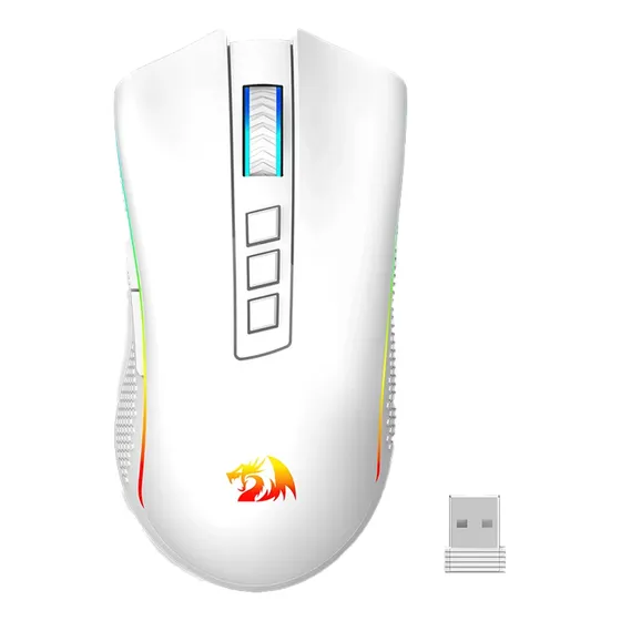 Mouse Gamer Redragon Cobra Pro Wt 8 Botões 16.000 Dpi Branco